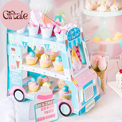 Van Cake Stand – Baby Shower, Birthday Party Supplies Table Centerpiece Decor –