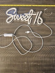 Sweet 16 Neon Sign, LED Neon Light Signs For Wall Decor 16th Birthday Light