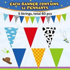5 Pcs 49.2Ft Cartoon Party Decorations Blue Sky White Clouds and Cow Print Pe…