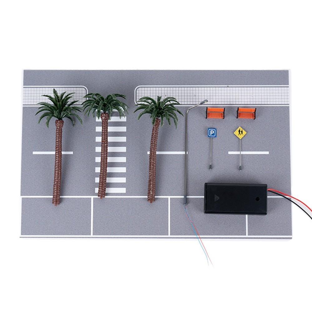 LED Illuminated 1/64 Scale Car Parking for lot Diorama Model for Collectors
