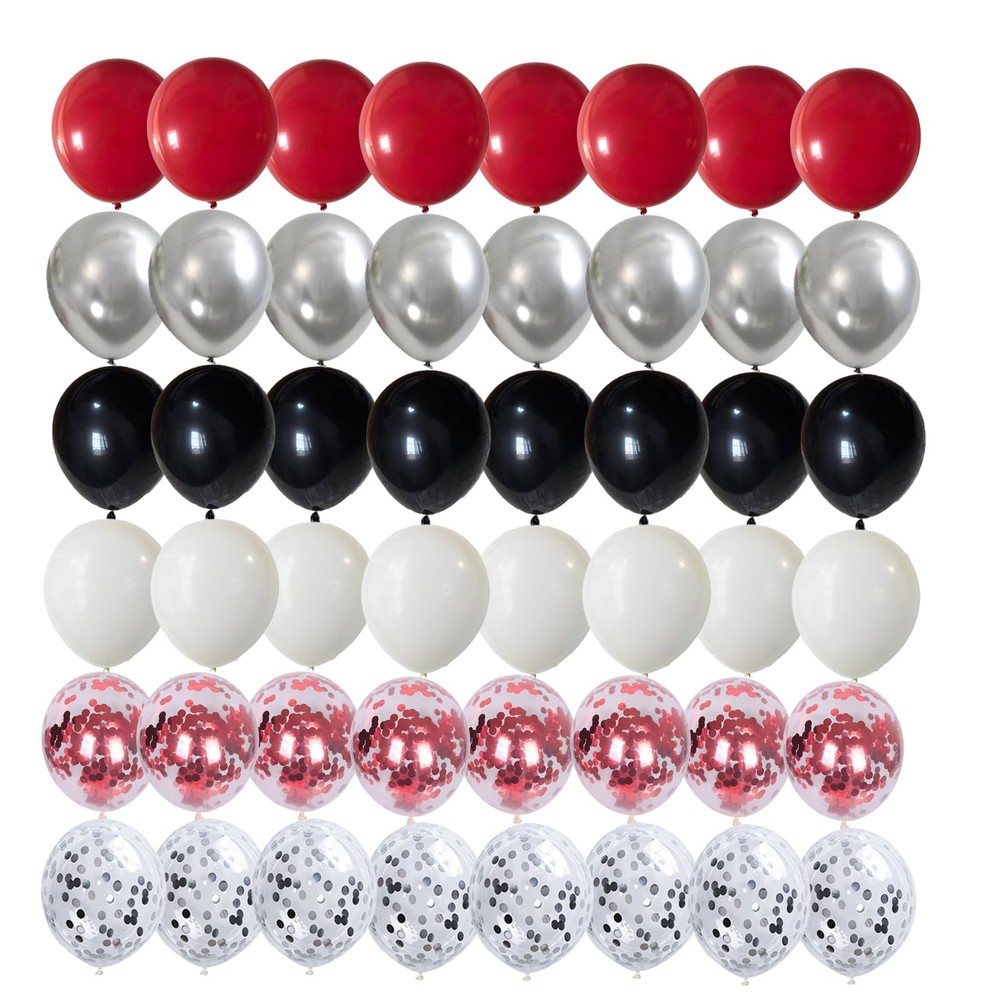 Red and Black Balloon Arch Kit,Red and Black Balloons, 60pcs Black Red White …