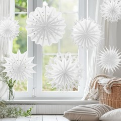 18 Pcs Large 3D Paper Snowflakes – Winter Hanging Decor for Home & Party