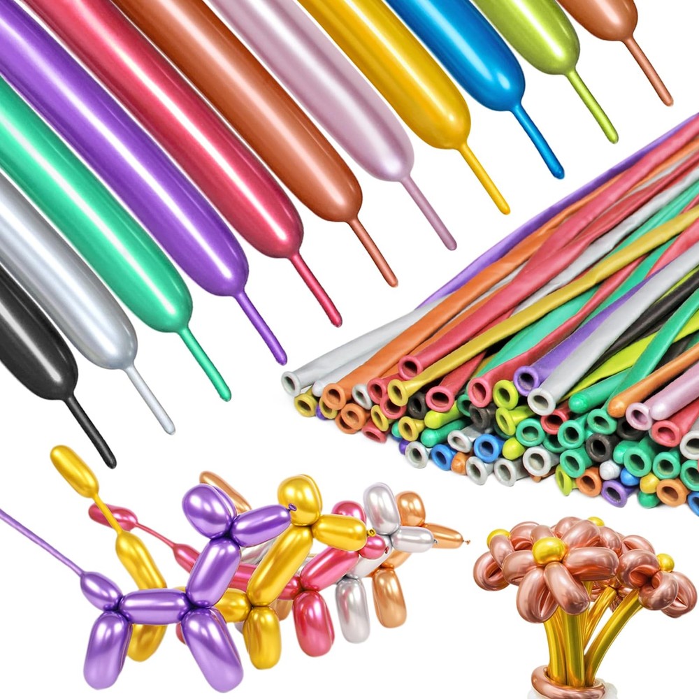 Premium Metallic Long Balloons 260 Twisting Animal for Birthday Kids Party