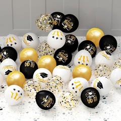 2026 Graduation Party Decorations, 68Pcs Graduation Balloons Black and Gold Grad