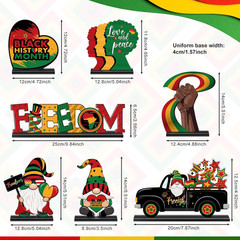 7 Pcs Black History Month Decorations Wooden Black History Month Table Centerpie