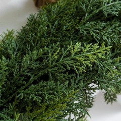 2Pcs 6 ft Christmas Cedar Garland-Realistic Cedar Pine Needles with 20 Pinecones