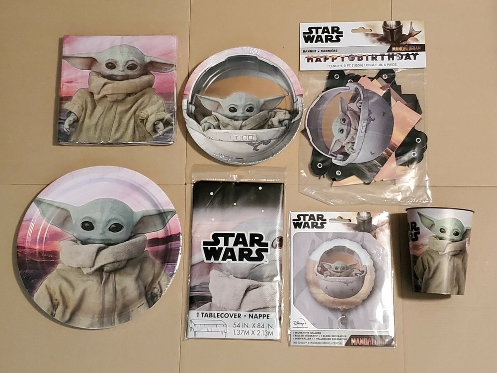 Star Wars Mandalorian Baby Yoda Grogu The Child Birthday Party Supplies Set NEW