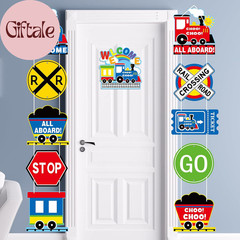 11 Pcs Train Birthday Hanging Decorations Train Party Supplies Railroad Crossing