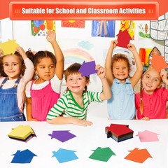 200 Pcs Assorted Color House Paper Cutouts Home Shape Die Cut for Classroom