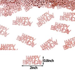 100 PC Rose Gold «Happy Birthday» Confetti for Girls Women Party Tables