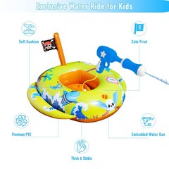 FindUWill Pool Floats with Water Guns, 2 Pcs Inflatable Pool Floats Kids with…