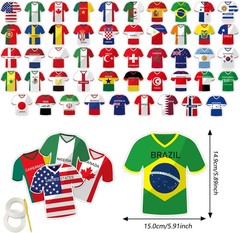2026 World Cup Soccer Bunting Banner – 50 Pcs International Jersey Shape String
