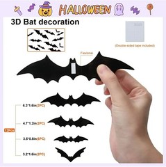 Happy Halloween 47 Piece Party Decorations Black Spider &White Ghost Gauze NEW