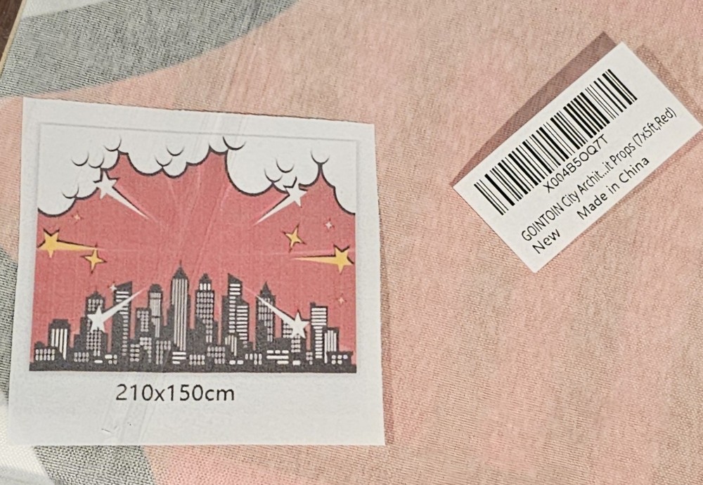 City Architecture Silhouettes GOINTOIN Backdrop Portait Props (7x5ft,red)