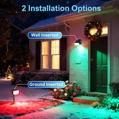 Color Changing Solar Spot Lights Outdoor Waterproof IP65,9 Lighting Modes Mul…