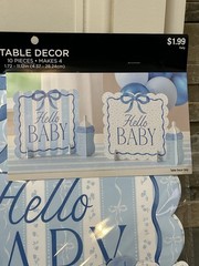 Baby Shower/Arrival Decor Bundle – table top decor,Pacifiers,Mini Me Hat & Patch