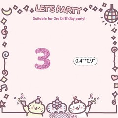 100 PCS Number 3 Confetti, Pink Glitter Paper Scatter, Birthday Party Decor