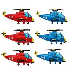6PCS Airplane Helicopter Shaped Foil Balloons Set Airplane Mylar Balloons for…