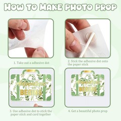 24 PCS Green Retirement Photo Booth Props Greenery Selfie Party Supplies Men