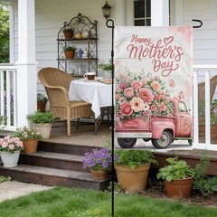 Elegant Double-Sided Mother’s Day Garden Flag – Vintage Floral Design