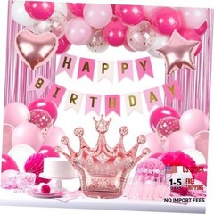 Hot Pink Birthday Decorations for Women with White Hot Light Pink Balloons