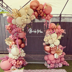 Dusty Pink Boho Blush Balloons, Metallic Rose Gold Retro Pink Ivory White Balloo