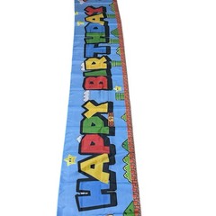Super Mario & Luigi HAPPY BIRTHDAY Outdoor or Indoor Banner 118 in. x 20 in.
