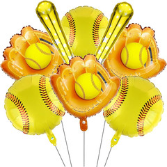 8pcs Softball Party Decorations – 18inch Baseball Balloons – Softball Foil Ballo