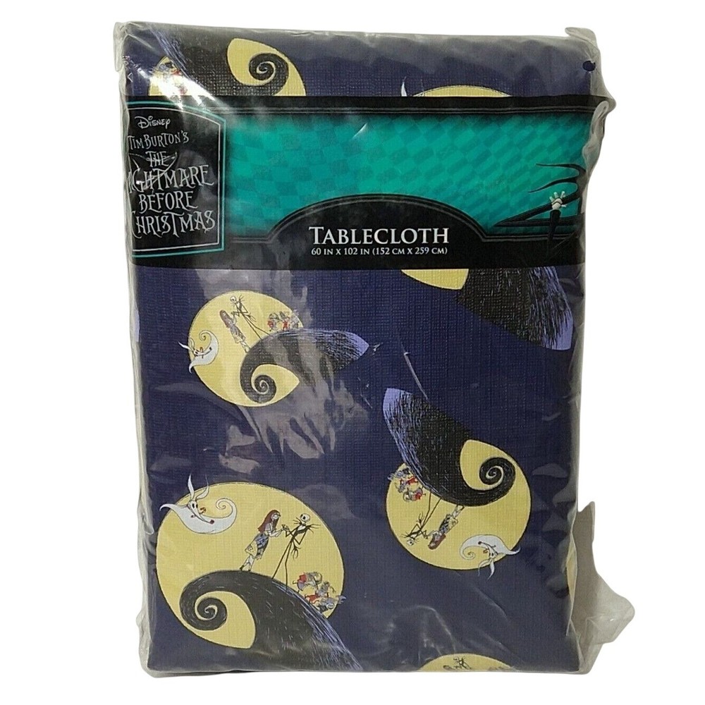 The Nightmare Before Christmas Tablecloth 60 x 102 Blue Christmas Halloween NEW