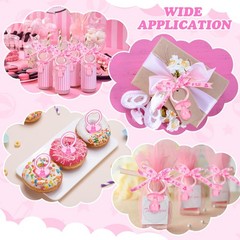 Coume 36 Pcs Shower Party Pacifiers Necklace Acrylic Charm Pink
