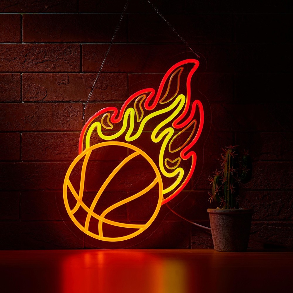 Basketball Neon Sign for Wall Décor Dimmable LED Bar Beer Neon Light USB Po