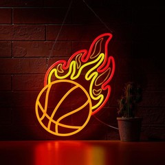 Basketball Neon Sign for Wall Décor Dimmable LED Bar Beer Neon Light USB Po