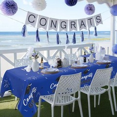 Graduation Party Decorations, 3 Pack Graduation Tablecloth 54″X108″, Decor Blue