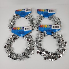 Unbranded Party Birthday Decoration Silver 25 Ft Stars Tinsel Wire Garland Lot 4