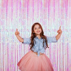 Multicolor Foil Fringe Curtain 3.2 x 9.8 ft – Ideal for Celebrations and Photos