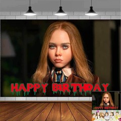 M3GAN Party Supplies Backdrop Banner Poster Vinyl Horror Theme Birthday Gift