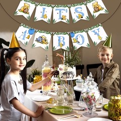 Winnie IT’S A Boy Banner for Baby Shower Decorations Boys Multicolor