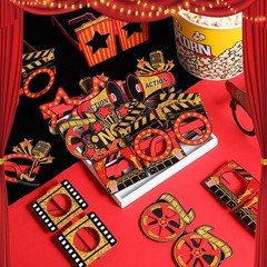 48 Pcs Movie Night Party Decorations Eyeglasses Movie Theater Black Red Gold …