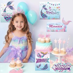 Magical 10PCS Mermaid Birthday Decorations – Perfect for Underwater Adventures