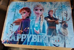 Disney Frozen happy birthday party backdrop banner Elsa, Anna , kristoff sven