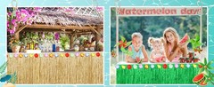 4 Pack Luau Grass Table Skirt Natural 9 Feet x 29.5 Inch Hawaiian Table Skirt