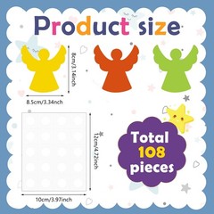 108 Pcs Small Angel Paper Cutouts Assorted Color Christmas Bulletin Board