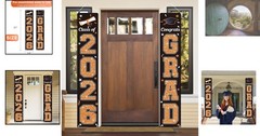 Orange & Black Graduation Banner for Class of 2026 – Indoor/Outdoor Flag 71″x12″