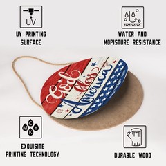Durable 12″ Round Patriotic Wreath for Memorial Day & 4th of July Celebrations