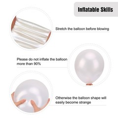 154pcs Pearl White Balloons Different Sizes 18 12 10 5 Inch Latex Balloon Gar…