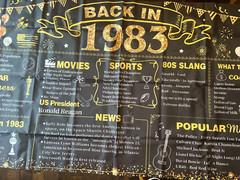 Back in 1983 Birthday Party Backdrop – Wall Hanging – Popular items of 1983