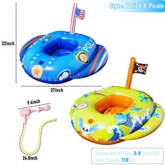 FindUWill Pool Floats with Water Guns, 2 Pcs Inflatable Pool Floats Kids with…