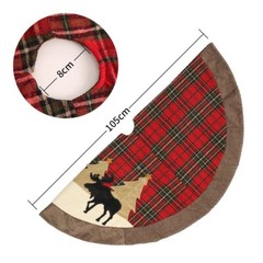 105cm Christmas Plush Velvet Tree Skirt Mat Base Carpet Cover Floor Party Décor