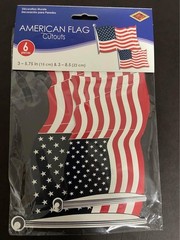 Beistle American Flag Cutouts 6 Pieces 5.75 to 8.5 inches