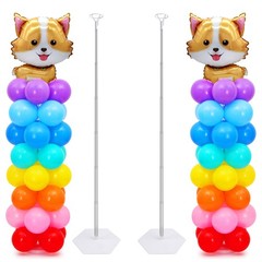 Chamvis 2 Set Balloon Column Kit – 6.56 feet Balloon Column Stand with Base f…